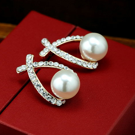 Сережки позолочені з кристалами swarovski №09004 