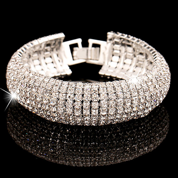 Браслет покриття срібло з кристалами №06087