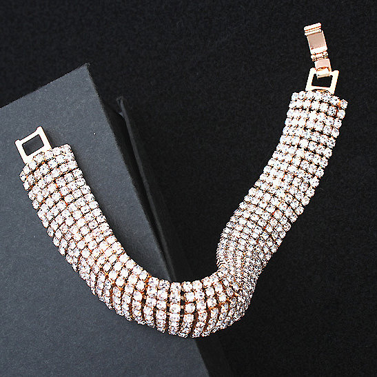 Браслет покриття срібло з кристалами №06087 - 