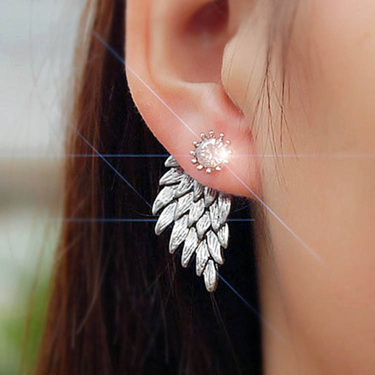 Сережки покриття срібло з кристалами №8290 