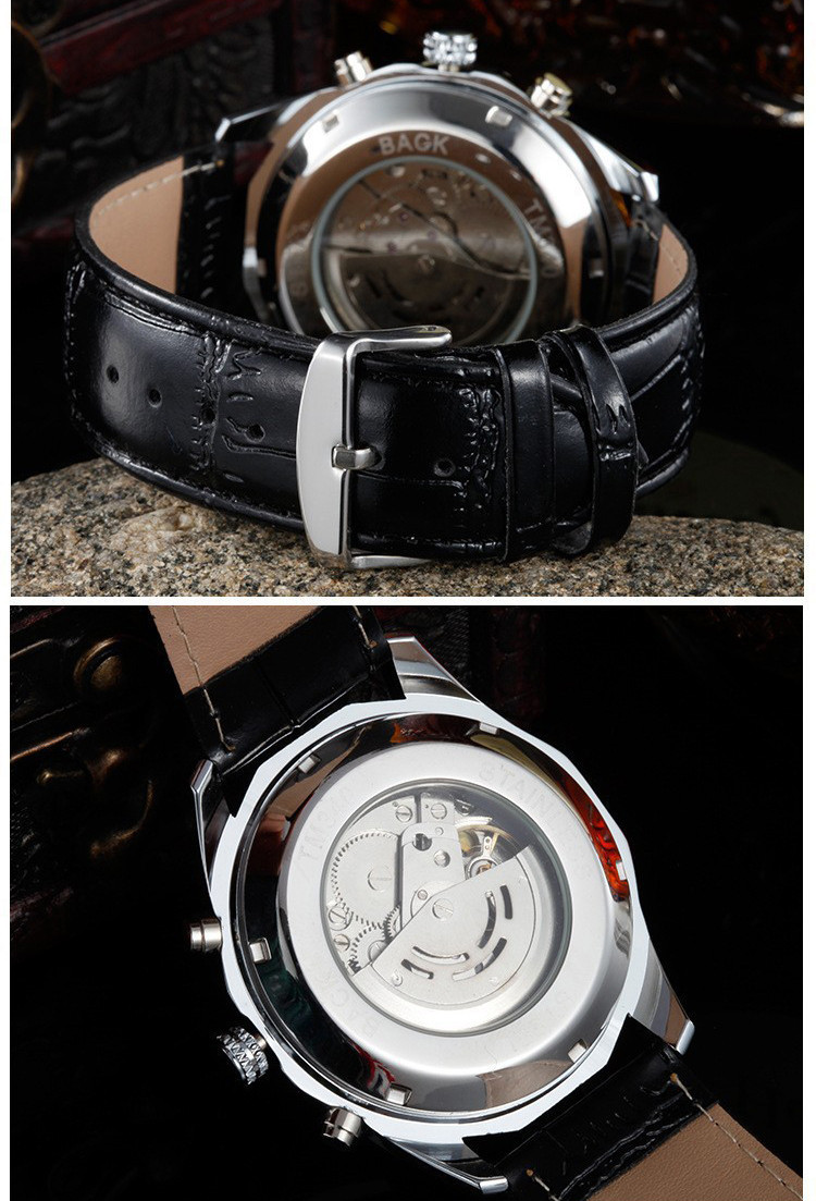 Чоловічий годинник механічний WINNER шкіряний ремінець - 