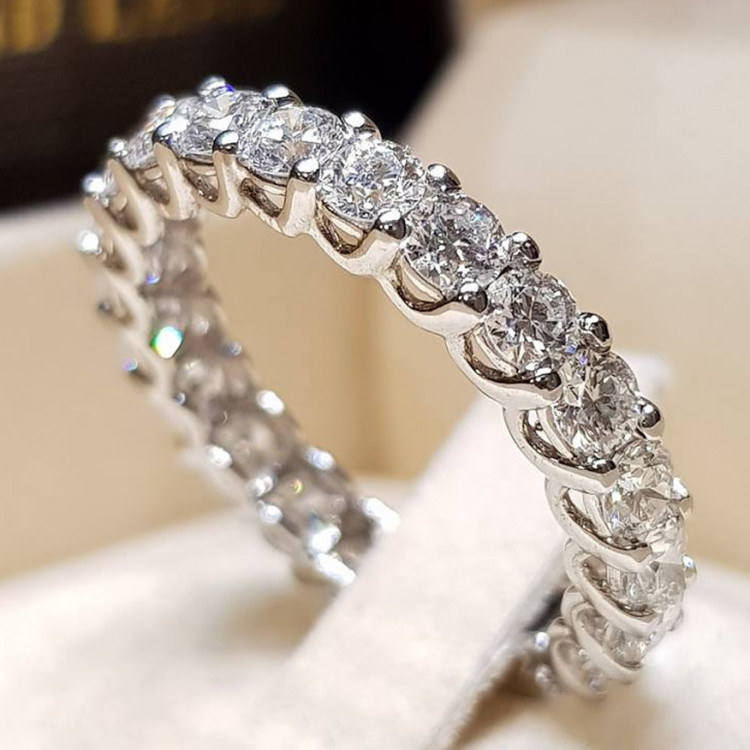 Каблучка покриття срібло з кристалами №9546 