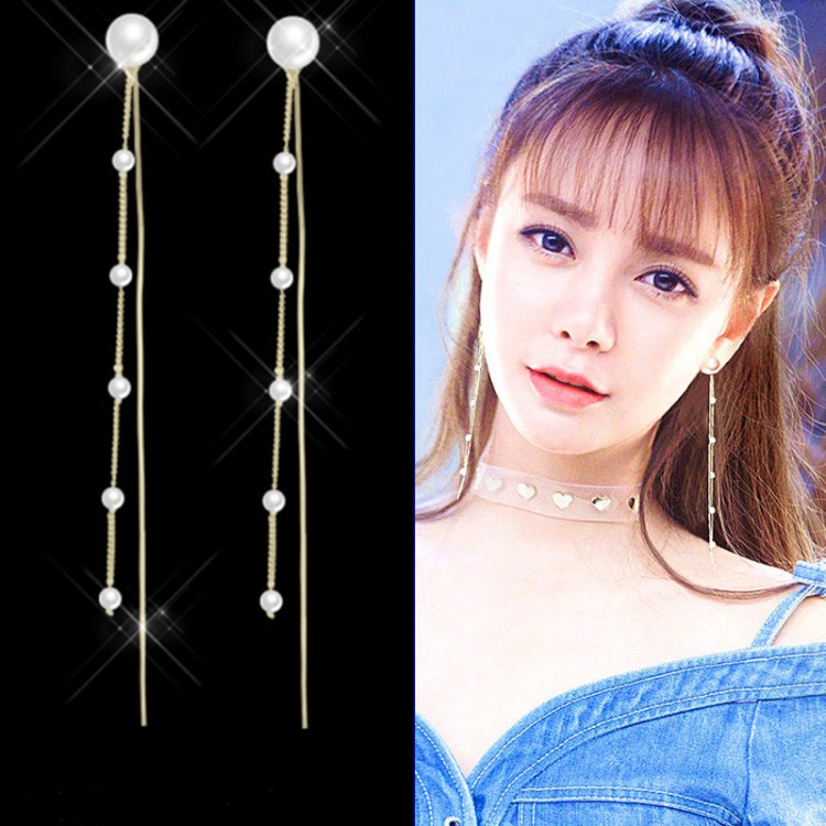 Сережки 122-15 позолочені з перлами  