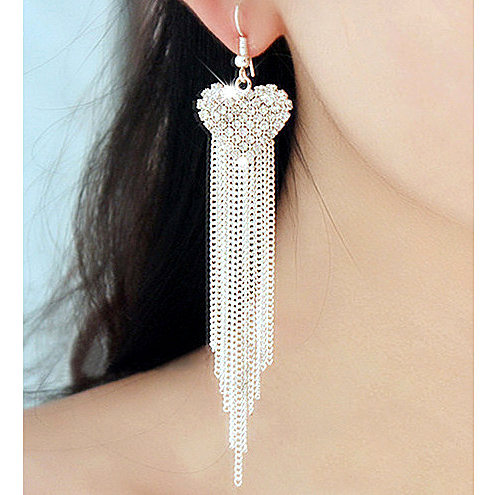 Сережки покриття срібло з кристалами №09018 