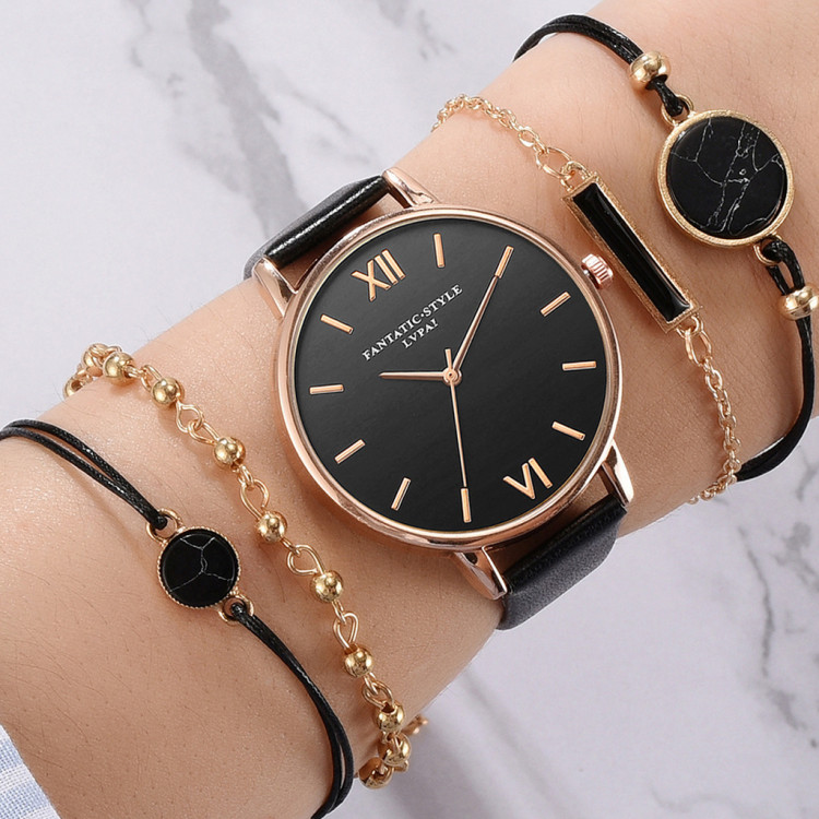 Жіночий годинник + браслет Lupai black