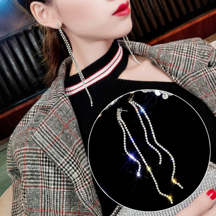 Сережки покриття срібло з кристалами №122-16 