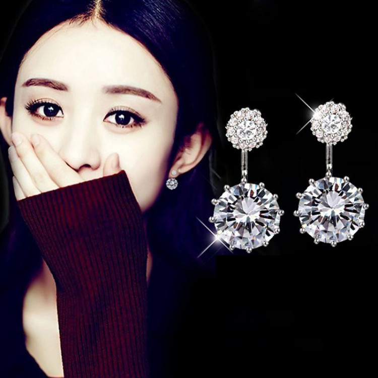 Сережки покриття срібло з кристалами swarovski №122-17 