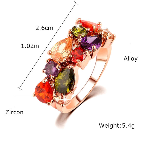 Каблучка позолочена з кристалами №10009  - 