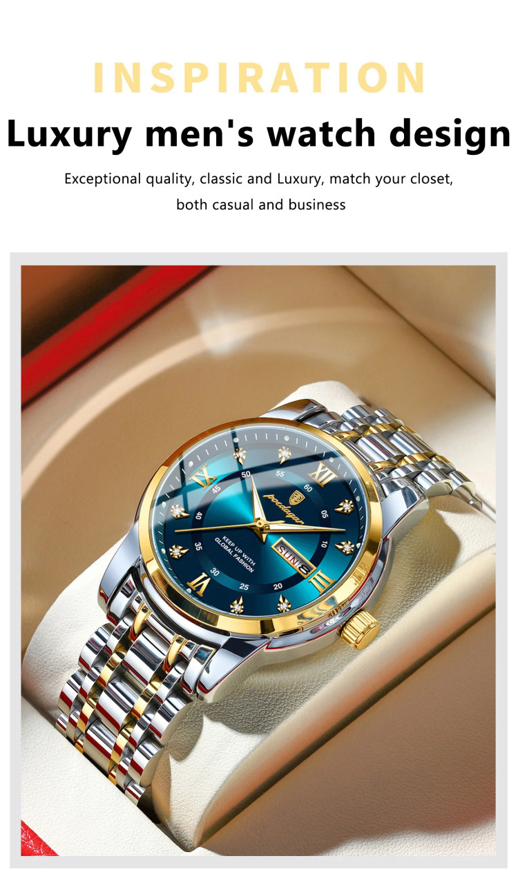 Чоловічий годинник Poedagar silver+black - 