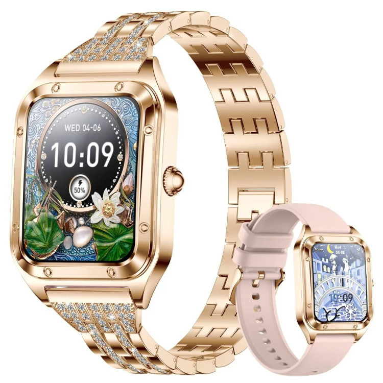 Смарт-годинник Women's Smart Device 18 gold steel, 2 ремінці