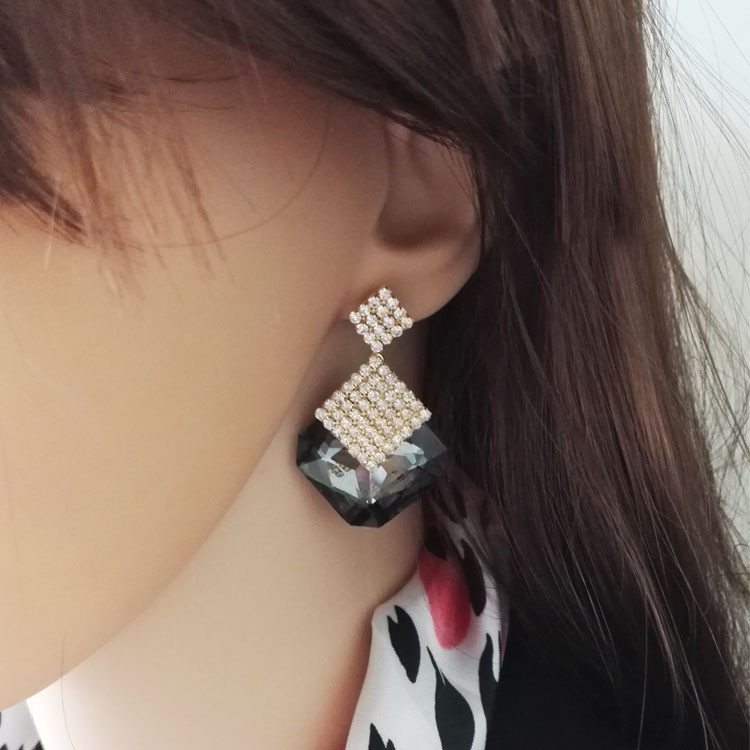 Сережки позолочені з кристалами №8243 