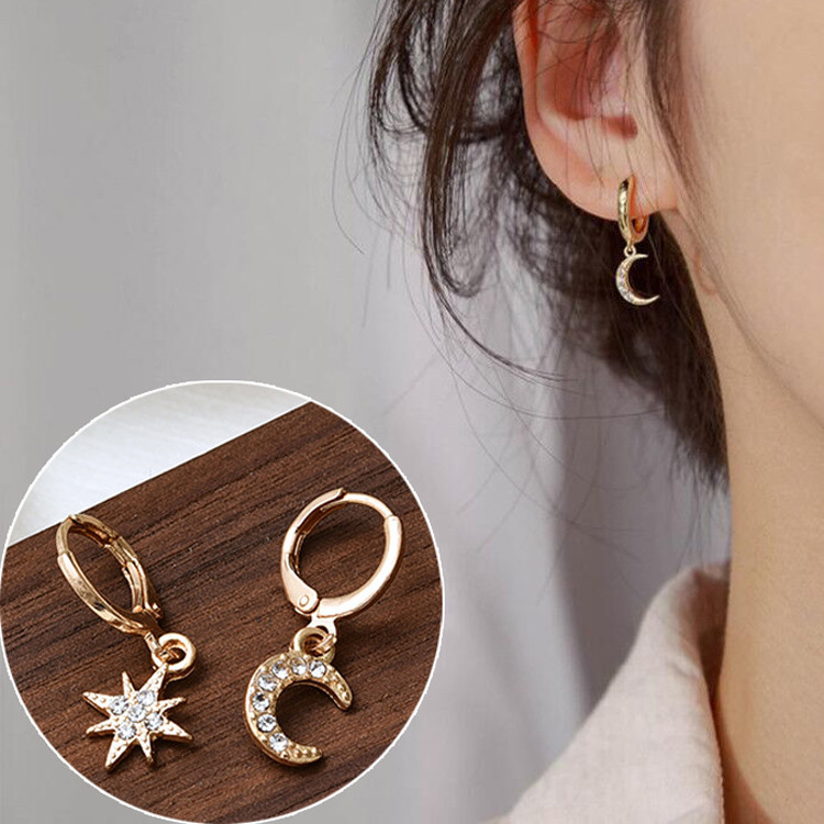 Сережки позолочені з кристалами swarovski №9602 