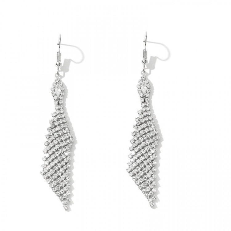 Сережки покриття срібло з кристалами №127-21 - 