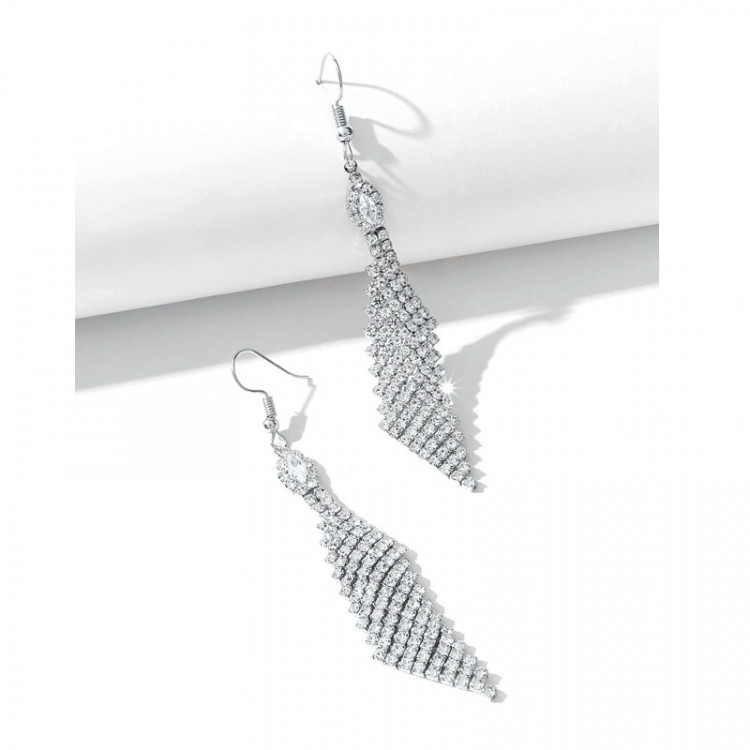 Сережки покриття срібло з кристалами №127-21 - 