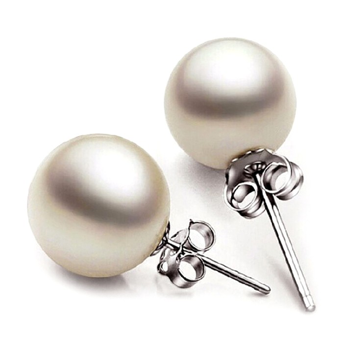 Сережки покриття срібло з перлами №12035 