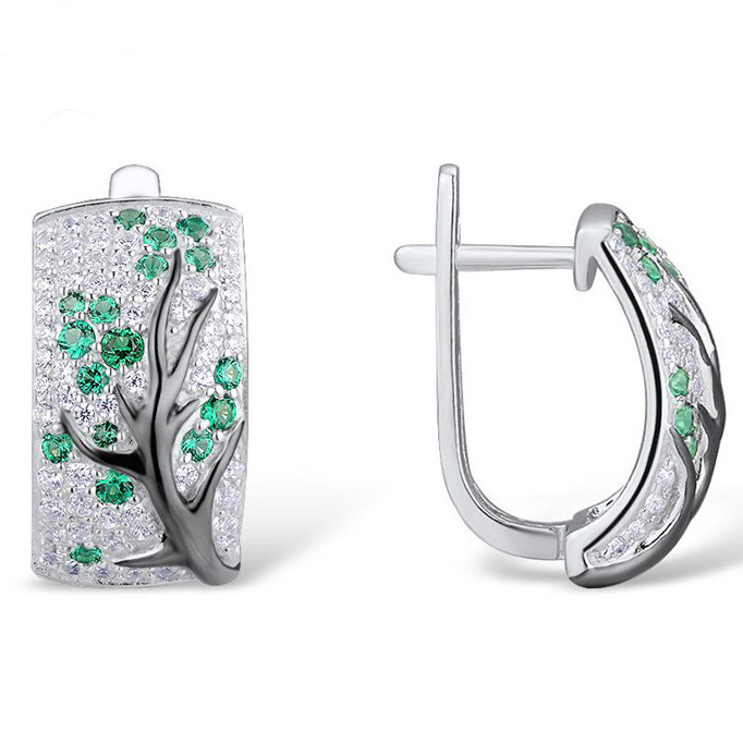 Сережки покриття срібло з кристалами swarovski №100-18