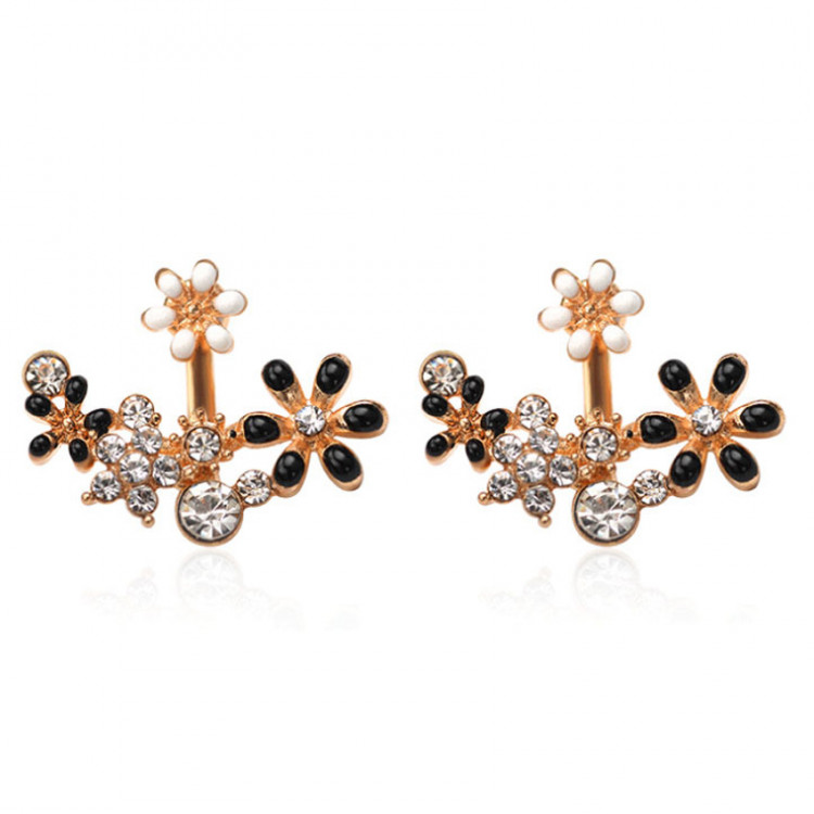 Сережки позолочені з кристалами №8795 