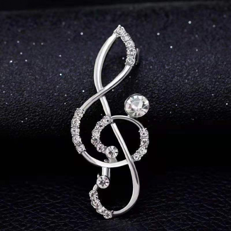 Брошка покриття срібло з кристалами №122-27 