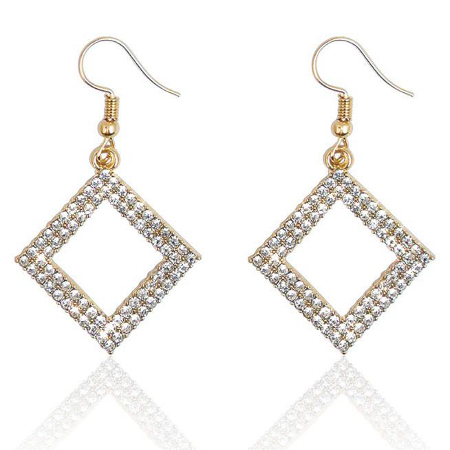 Сережки позолочені з кристалами №8561 