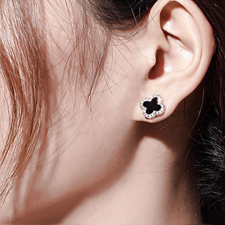 Сережки покриття срібло з кристалами  №134-75 - 