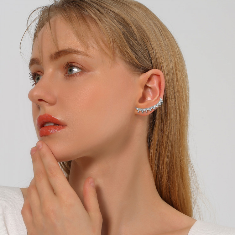 Кафа покриття срібло з кристалами №101-05 - 