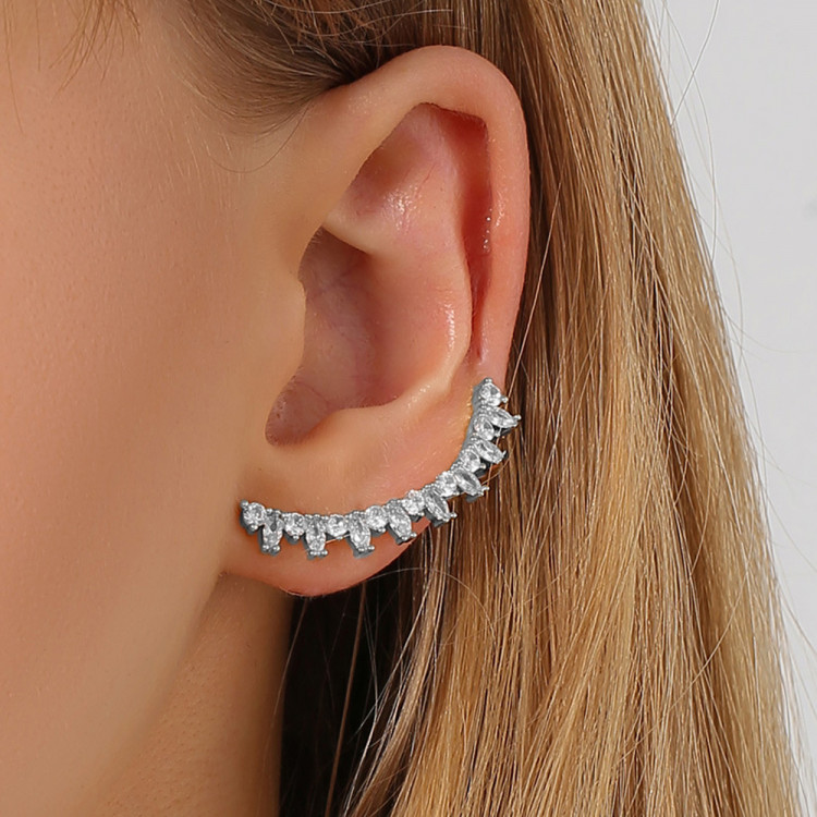 Кафа покриття срібло з кристалами №101-05