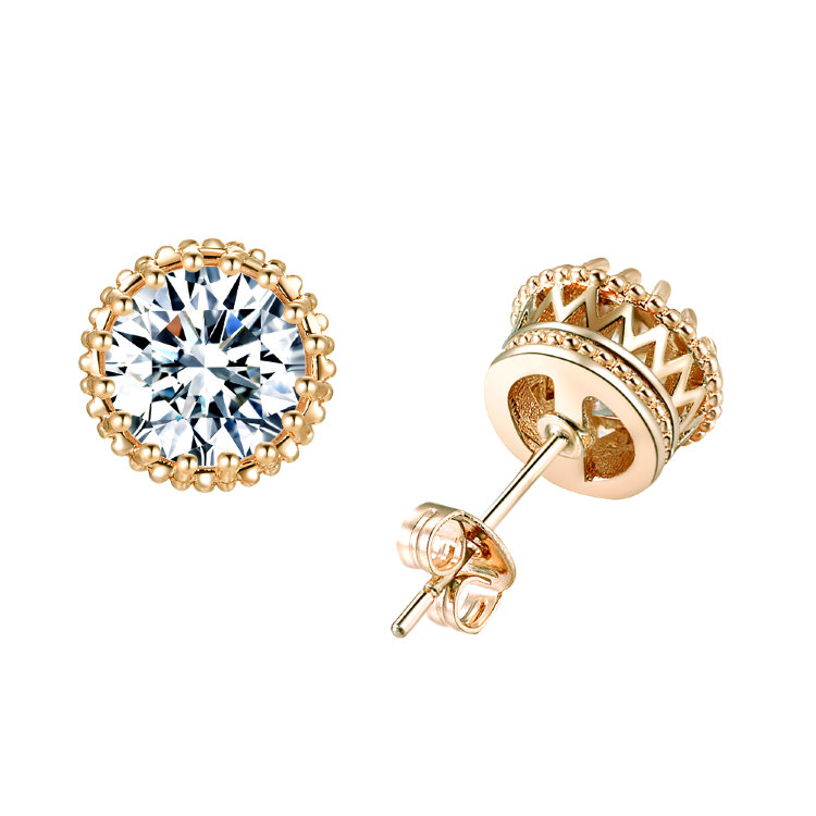 Сережки позолочені з кристалами №16116 