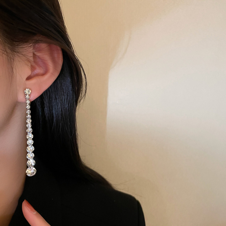 Сережки покриття срібло з кристалами  №127-23 - 