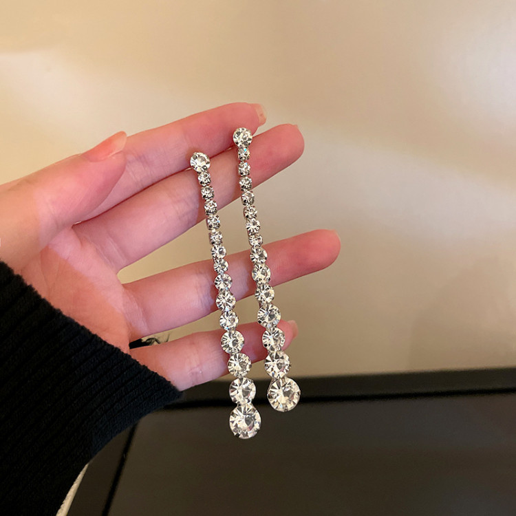 Сережки покриття срібло з кристалами  №127-23 - 