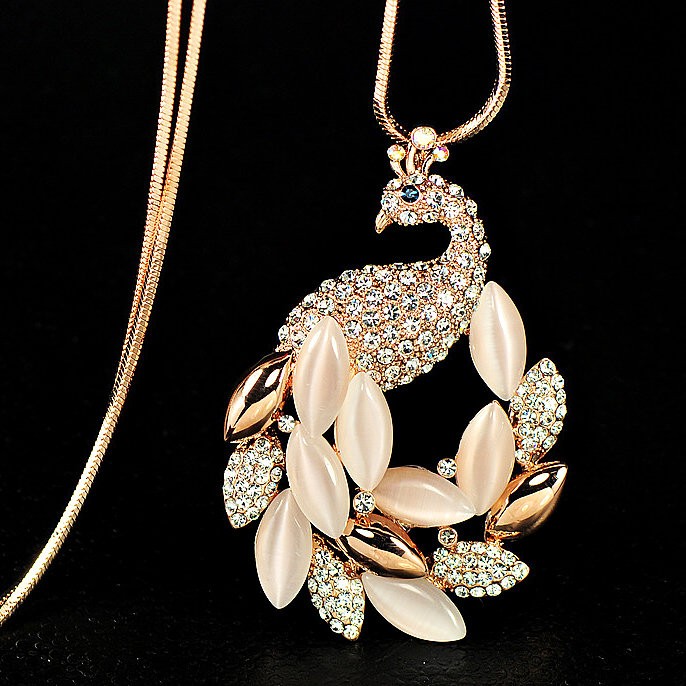 Підвіска позолочена з кристалами №06026