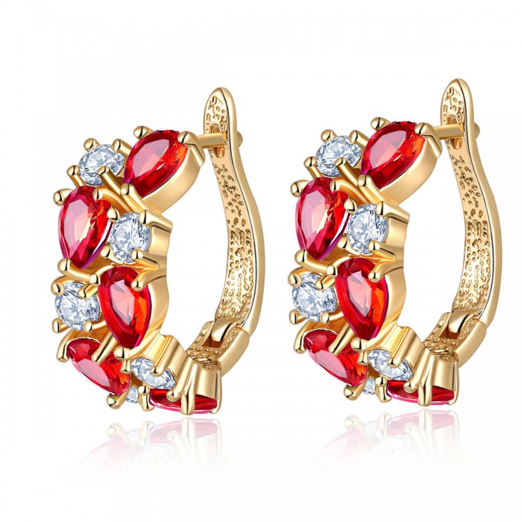 Сережки позолочені з кристалами №10003 