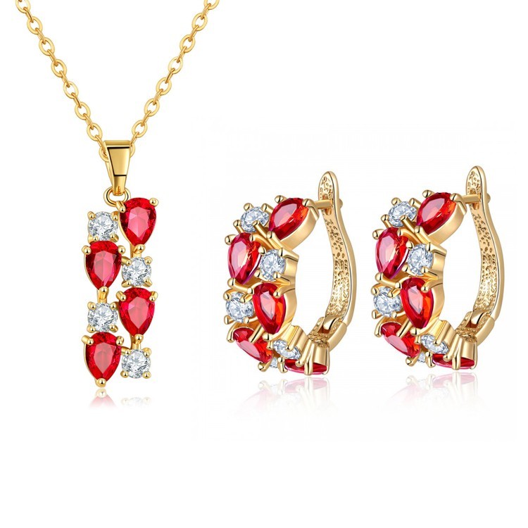 Сережки позолочені з кристалами №10003  - 