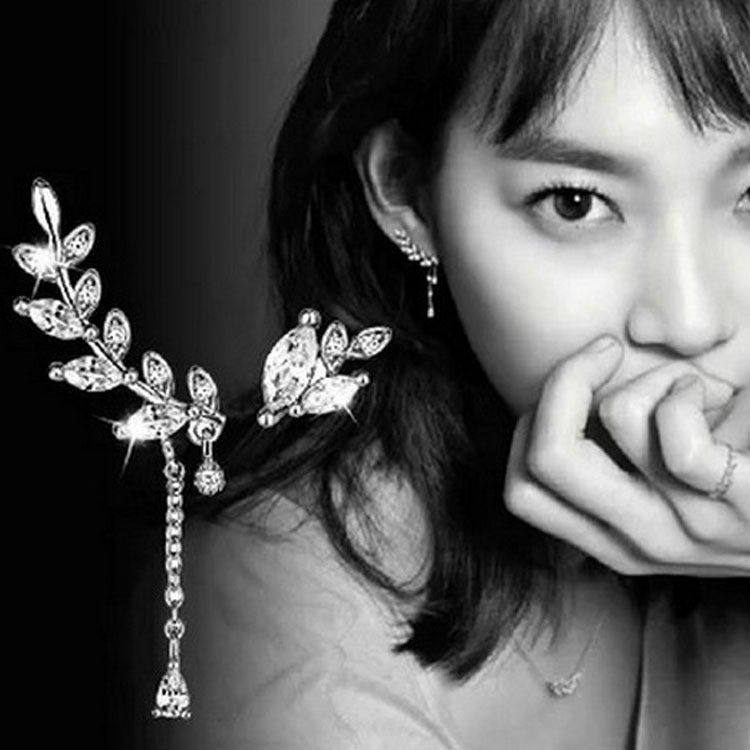 Сережки покриття срібло з кристалами №87104 