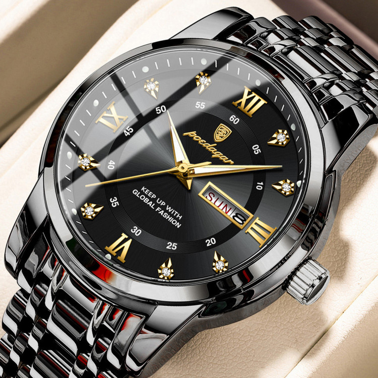 Чоловічий годинник POEDAGAR black+gold