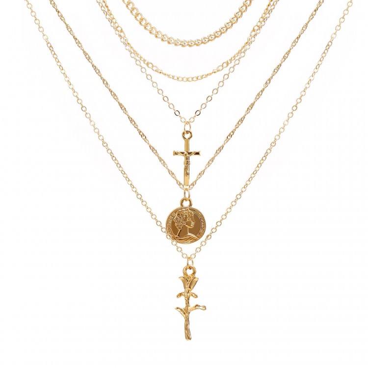 Кольє позолочене №08184  - 