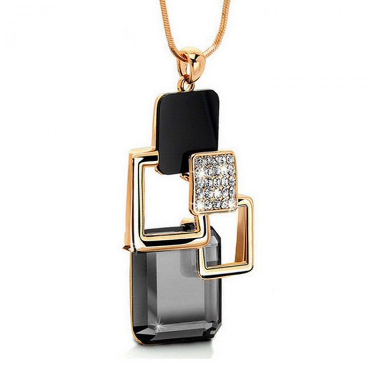 Підвіска позолочена з кристалами №137-02 - 