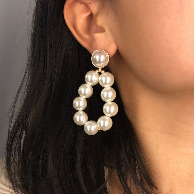 Сережки позолочені з перлами №06103 