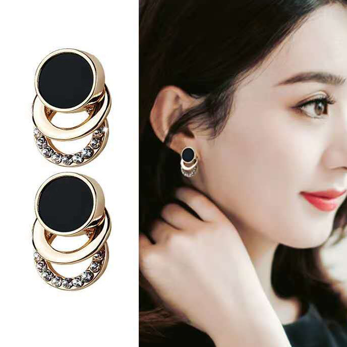 Сережки позолочені з кристалами №9621 