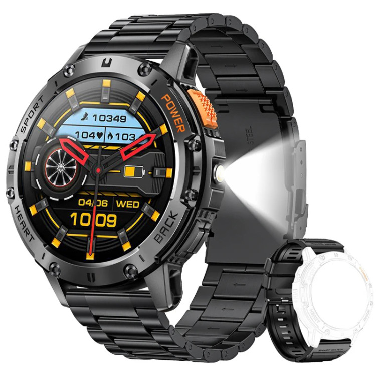 Смарт-годинник протиударний Smart Device 25 black steel, 2 ремінці - 