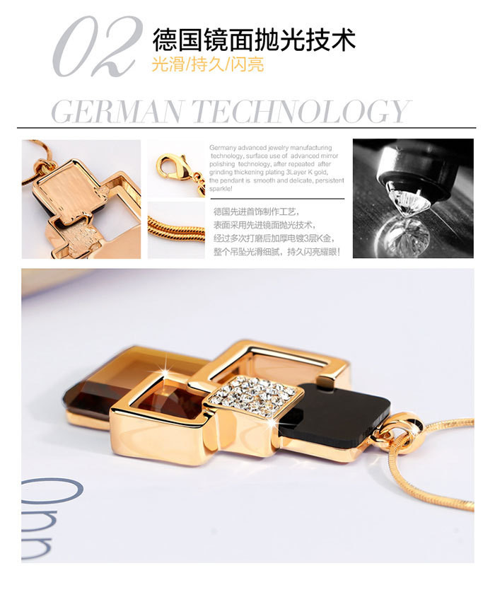 Підвіска позолочена з кристалами №137-01 - 