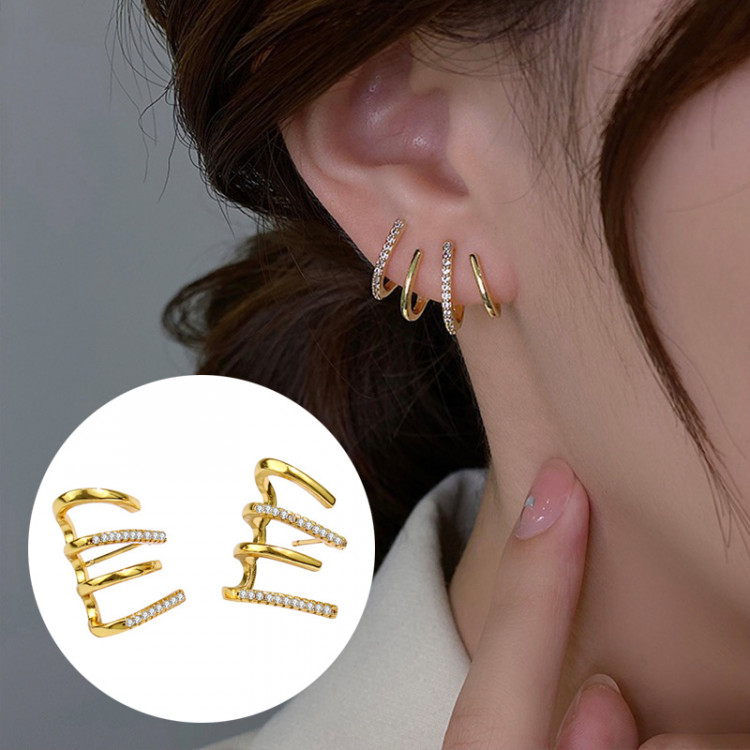 Сережки позолочені з кристалами swarovski №9626 