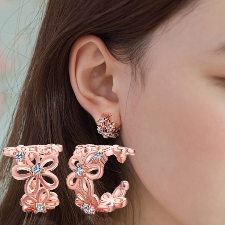 Кліпси позолочені з кристалами №23010 