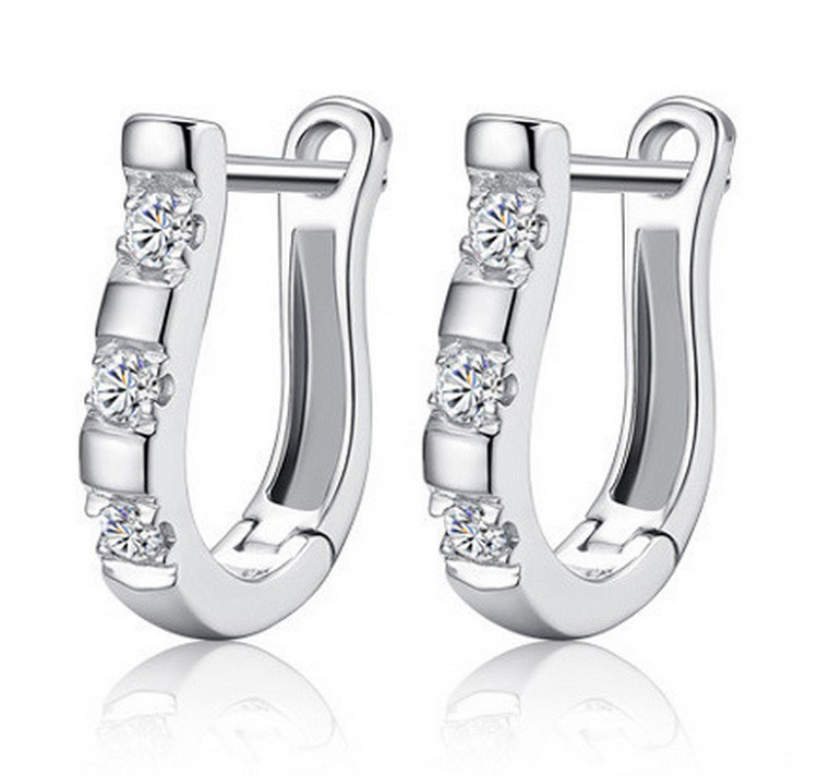 Сережки покриття срібло з кристалами  №8613  - 