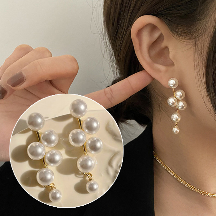 Сережки позолочені з перлами №9634 