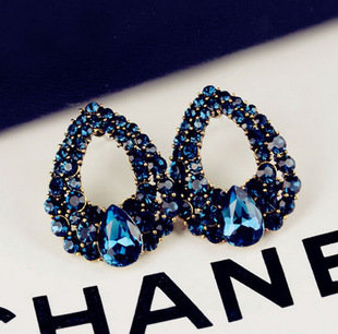 Сережки позолочені з кристалами №8221 