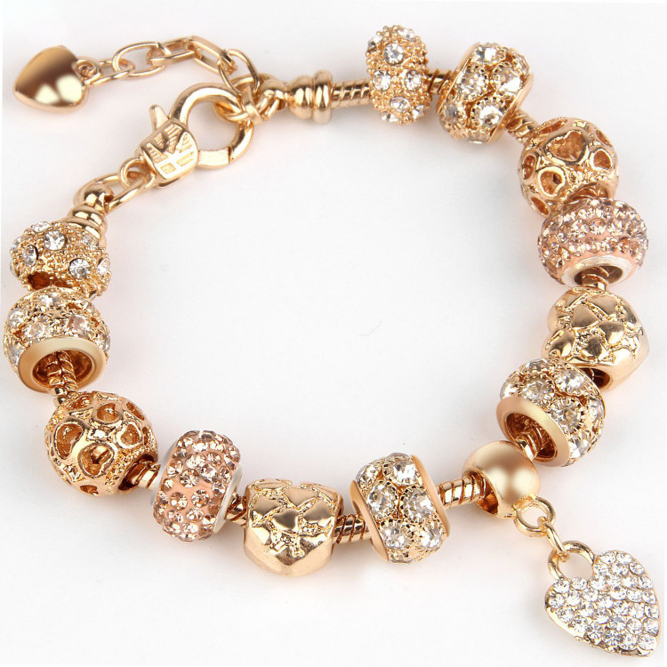 Браслет позолочений з кристалами №9812 