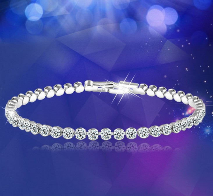 Браслет покриття срібло з кристалами №87131 