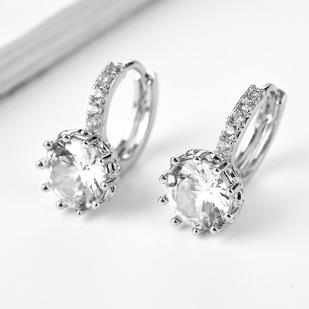 Сережки покриття срібло з кристалами №47005 