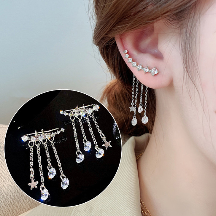 Сережки покриття срібло з кристалами №9212