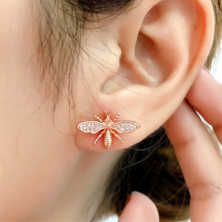 Сережки позолочені з кристалами №12026 